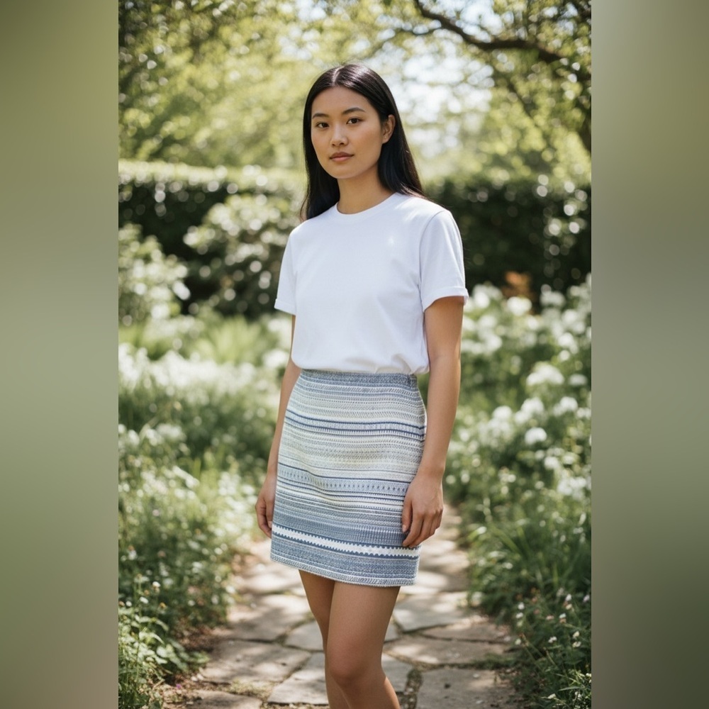 Dalia Collection Lined Skirt 8 NWT Coastal Grandmillennial Cottagecore‎
